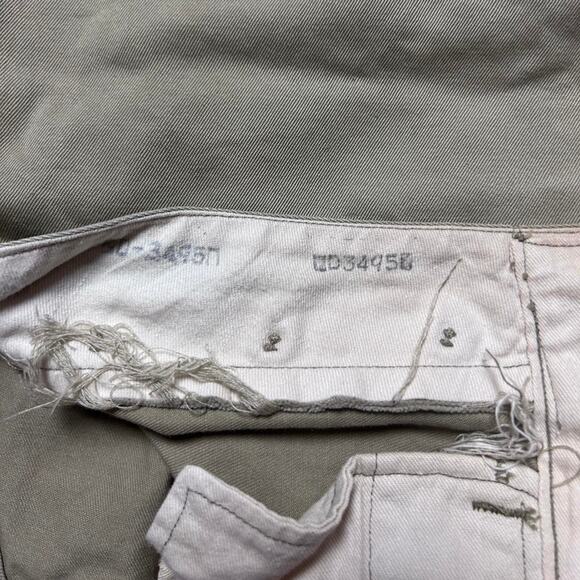 U.S. Army WW2 40s Vintage Khaki Chino Pants Button Fly USA made Trousers 28” - Picture 7 of 8